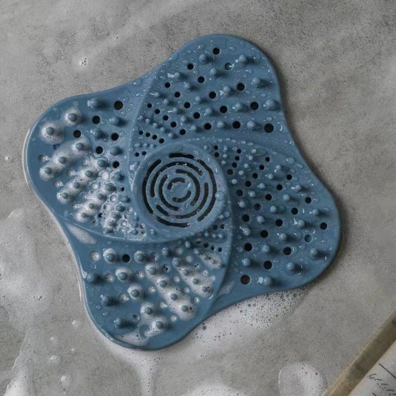 Silicone Drain Strainer, Hair-Catching Filter Mat for Bathroom and Kitchen Sinks and Drains—White