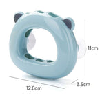Bear-Shaped Suction Cup Toothbrush Holder, Wall-Mounted Bathroom Storage Rack—Beige