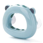Bear-Shaped Suction Cup Toothbrush Holder, Wall-Mounted Bathroom Storage Rack—Blue