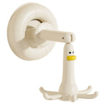 Duck Suction Cup Rotatable Hook, No-Drill 6-Claw Hanger for Kitchen and Bathroom—White
