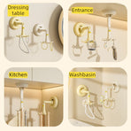 Duck Suction Cup Rotatable Hook, No-Drill 6-Claw Hanger for Kitchen and Bathroom—White
