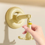 Duck Suction Cup Rotatable Hook, No-Drill 6-Claw Hanger for Kitchen and Bathroom—Yellow