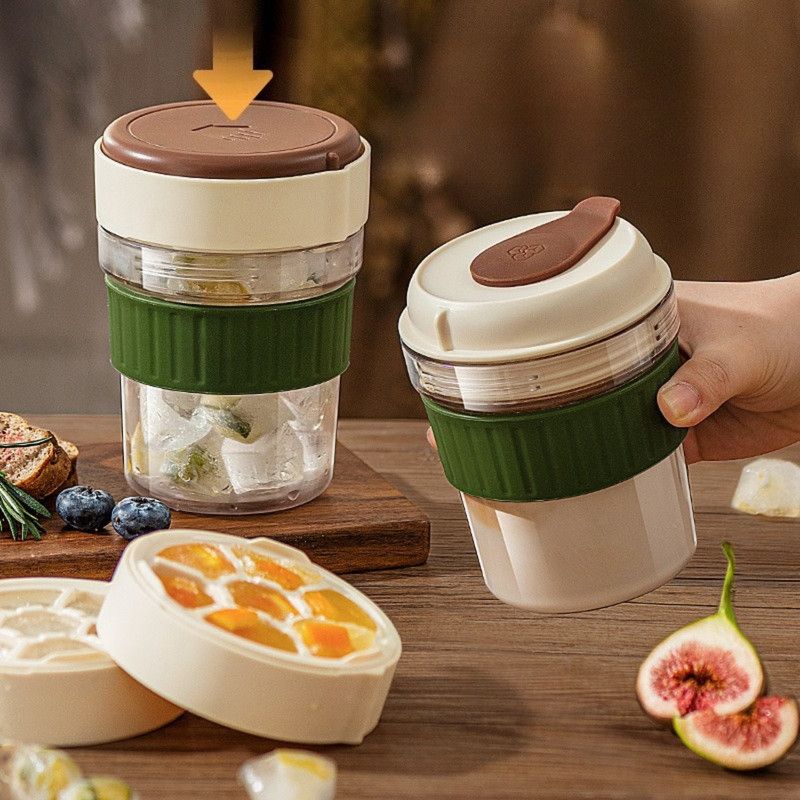 Portable Cold Brew Coffee Cup With Ice Tray Summer Drink Travel Mug