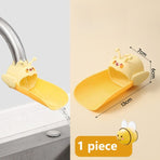 Cute Bee Faucet Extender for Kids: Hand Washing Anti-Splash Water Guide—Yellow