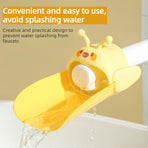 Cute Bee Faucet Extender for Kids: Hand Washing Anti-Splash Water Guide—Yellow