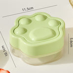 Ice Cube Tray Easy-Release Ice Maker Mold with Lid, Cat Paw Shape—Green