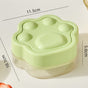 Ice Cube Tray Easy-Release Ice Maker Mold with Lid, Cat Paw Shape—Green