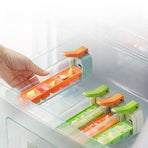 One-Hand Press Ice Tray 6-Grid Food-Grade Ice Cube Maker Storage Box—Orange