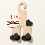 Cartoon Leather Car Seat Back Dual Hook 2-in-1 Car Hanger & Phone Holder—Beige