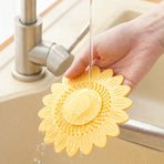 Sunflower Silicone Floor Drain Mat, Anti-Odor, Insect-Proof Sewer Sealing Cover—Green