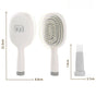 Air Cushion Massage Comb, Anti-Static Paddle Hair Brush with Cleaning Tool—White