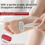 Dual-Sided Foot Scraper, Foot Callus Remover for Heels and Soles, Anti-Cut Pedicure Tool—White