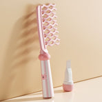 Double-Row Wavy-Tooth Hair Comb, Scalp Massage Anti-Static Styling Comb—Pink