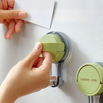 2-Piece Vacuum Suction Cup Hook, No-Drill, Removable, Mark-Free Hook for Bathroom and Kitchen Walls—Green