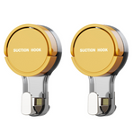 2-Piece Vacuum Suction Cup Hook, No-Drill, Removable, Mark-Free Hook for Bathroom and Kitchen Walls—Yellow