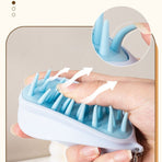 Silicone Shampoo Brush for Wet and Dry Use, Scalp Massager, Hair Washing Comb—Blue