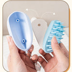Silicone Shampoo Brush for Wet and Dry Use, Scalp Massager, Hair Washing Comb—Blue