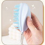 Silicone Shampoo Brush for Wet and Dry Use, Scalp Massager, Hair Washing Comb—Blue