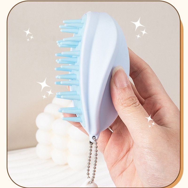 Silicone Shampoo Brush for Wet and Dry Use, Scalp Massager, Hair Washing Comb—Blue