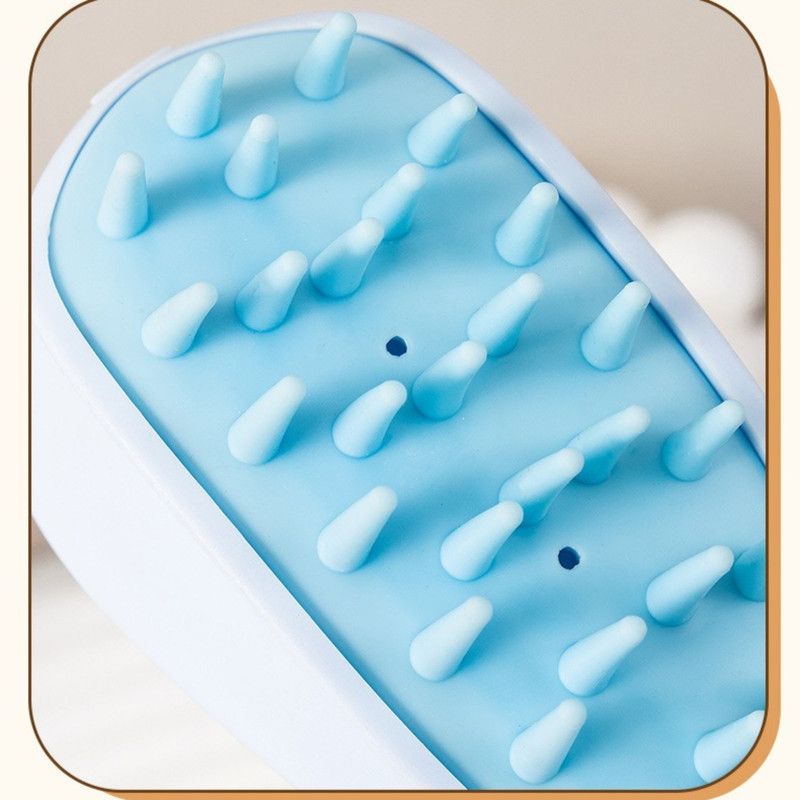 Silicone Shampoo Brush for Wet and Dry Use, Scalp Massager, Hair Washing Comb—Purple