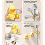 Cartoon Suction Shower Bracket, No-Drill Adjustable Shower Head Holder—White
