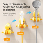 Cartoon Suction Shower Bracket, No-Drill Adjustable Shower Head Holder—Yellow