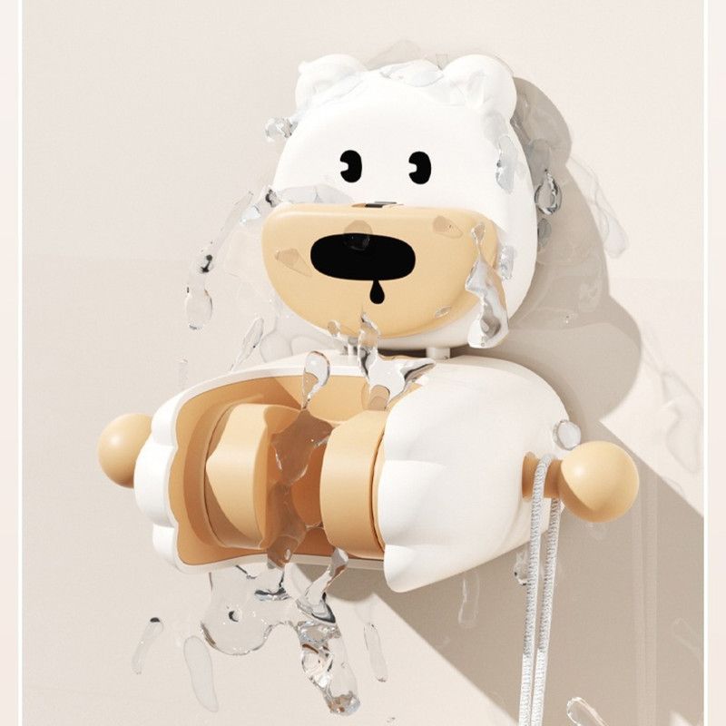 Cartoon Suction Shower Bracket, No-Drill Adjustable Shower Head Holder—Yellow
