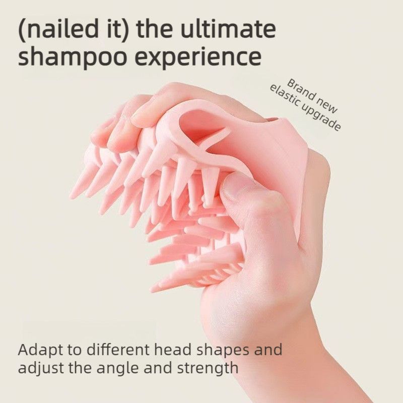 Silicone Scalp Massager Shampoo Brush Wet And Dry Use Hair Washing Comb—Blue