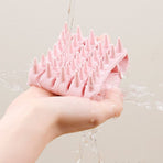 Silicone Scalp Massager Shampoo Brush Wet And Dry Use Hair Washing Comb—Blue
