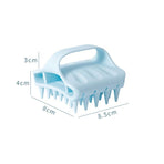 Silicone Scalp Massager Shampoo Brush Wet And Dry Use Hair Washing Comb—Blue