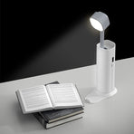 Retractable Folding Desk Lamp Flashlight Rechargeable LED Eye‑Caring Reading Light With Phone Holder