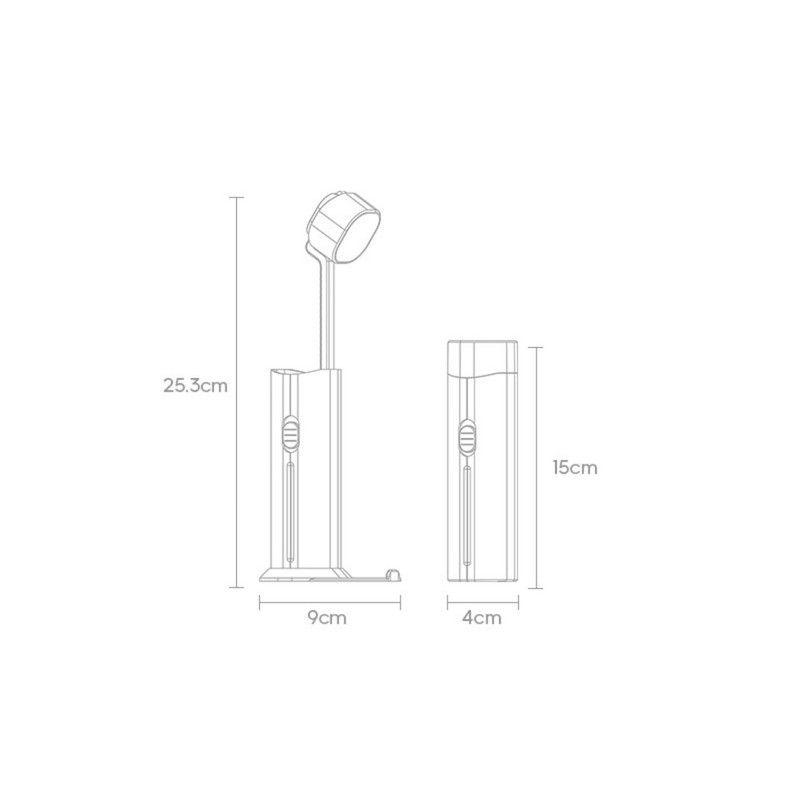 Retractable Folding Desk Lamp Flashlight Rechargeable LED Eye‑Caring Reading Light With Phone Holder