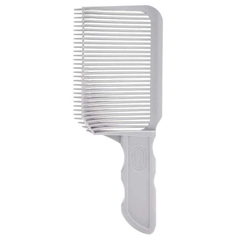 Arc Gradient Hair Cutting Comb, V-Shape Barber Flat Top Comb, Men's Styling and Positioning Comb—Gray