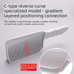 Arc Gradient Hair Cutting Comb, V-Shape Barber Flat Top Comb, Men's Styling and Positioning Comb—Gray