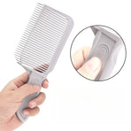 Arc Gradient Hair Cutting Comb, V-Shape Barber Flat Top Comb, Men's Styling and Positioning Comb—Gray