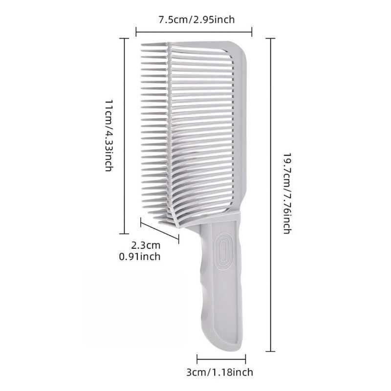 Arc Gradient Hair Cutting Comb, V-Shape Barber Flat Top Comb, Men's Styling and Positioning Comb—Gray