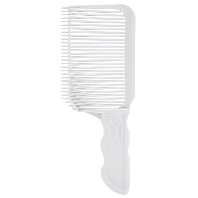 Arc Gradient Hair Cutting Comb, V-Shape Barber Flat Top Comb, Men's Styling and Positioning Comb—White