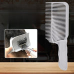 Arc Gradient Hair Cutting Comb, V-Shape Barber Flat Top Comb, Men's Styling and Positioning Comb—White