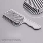 Arc Gradient Hair Cutting Comb, V-Shape Barber Flat Top Comb, Men's Styling and Positioning Comb—White