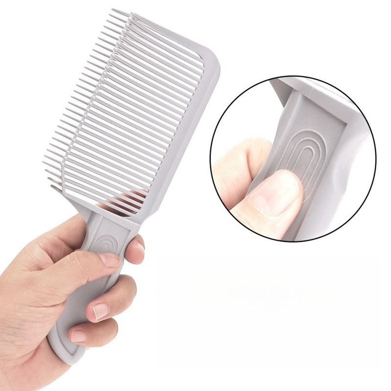 Arc Gradient Hair Cutting Comb, V-Shape Barber Flat Top Comb, Men's Styling and Positioning Comb—White