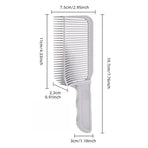 Arc Gradient Hair Cutting Comb, V-Shape Barber Flat Top Comb, Men's Styling and Positioning Comb—White