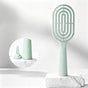 Standable Long Handle Bone Comb Women Fluffy Hair Brush Curly Hair Scalp Massage Comb—Green