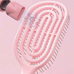 Standable Long Handle Bone Comb Women Fluffy Hair Brush Curly Hair Scalp Massage Comb—Green