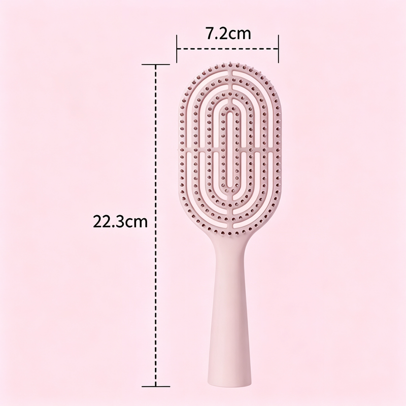 Standable Long Handle Bone Comb Women Fluffy Hair Brush Curly Hair Scalp Massage Comb—Green