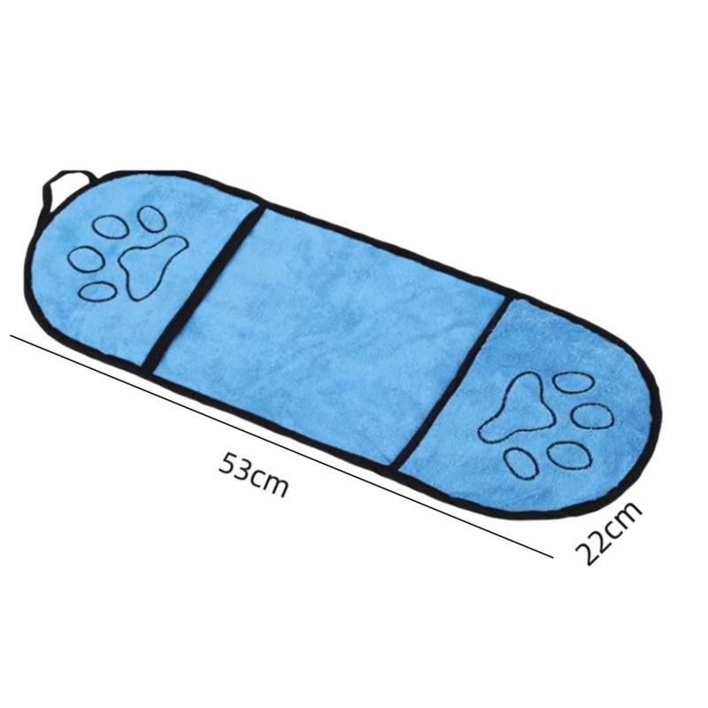 Hand-Insert Pet Absorbent Towel, Quick-Drying Bath Towel for Dogs & Cats—Blue