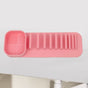 Wall-Mount Silicone Makeup Brush Holder, 2-in-1 Cleaning & Drying Cosmetic Brush Organizer—Pink