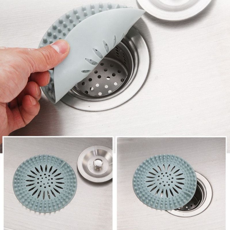 Silicone Anti-clog Filter Cover, Bathroom Drain Hair Catcher, Kitchen Sink Drain Strainer—Pink