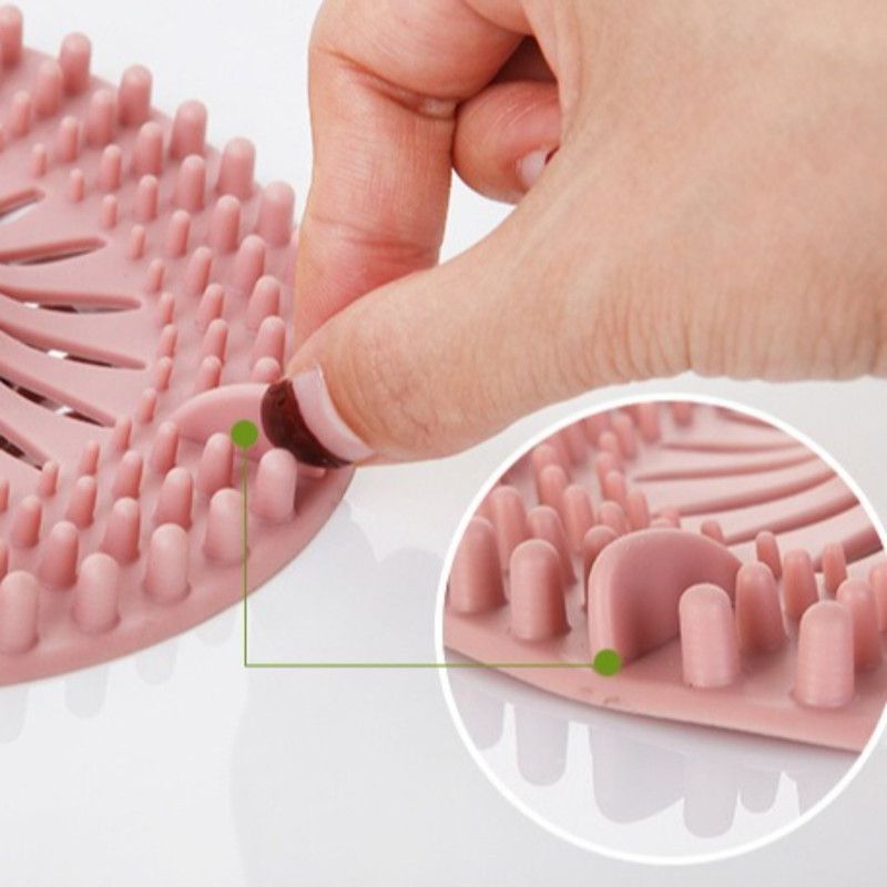 Silicone Anti-clog Filter Cover, Bathroom Drain Hair Catcher, Kitchen Sink Drain Strainer—Pink