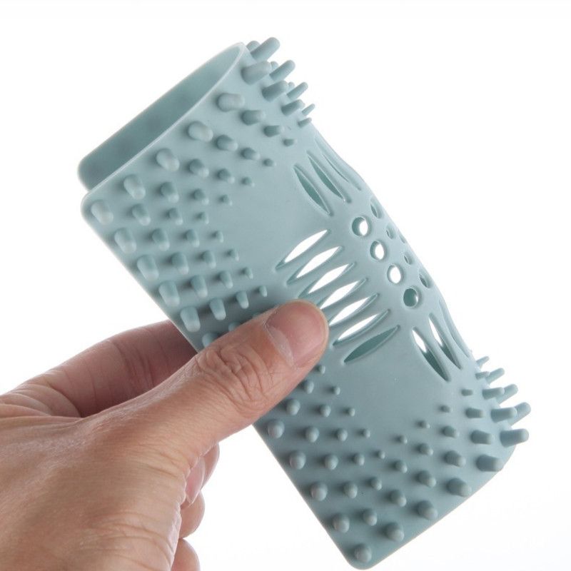 TPR Square Drain Mat, Bathroom Hair Catcher, Kitchen Sink Drain Anti-clog Filter—Blue
