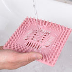 TPR Square Drain Mat, Bathroom Hair Catcher, Kitchen Sink Drain Anti-Clog Filter—Gray